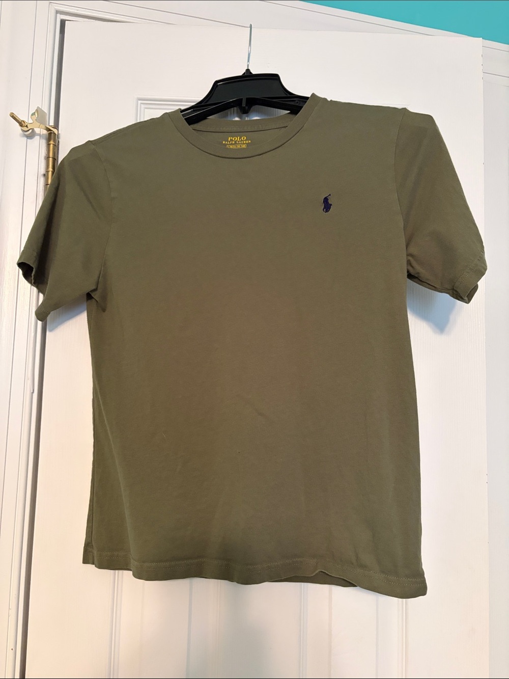 Polo by Ralph Lauren Olive Crewneck T-Shirt with Navy Pony Big Boy’s 14/16